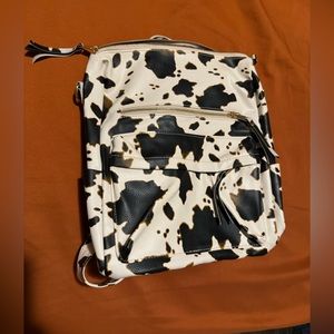 Cow print backpack